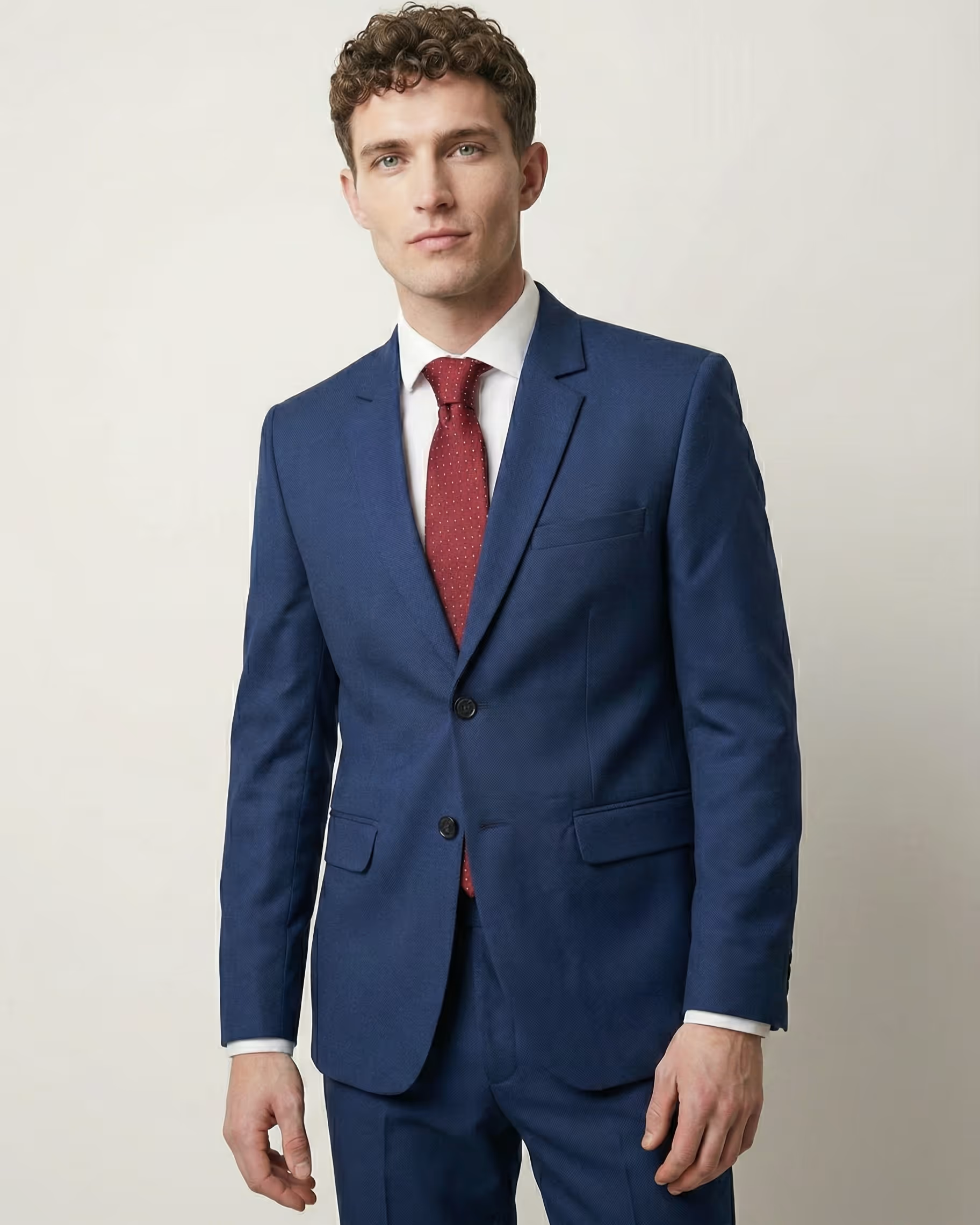 Blue Single Breasted Suit