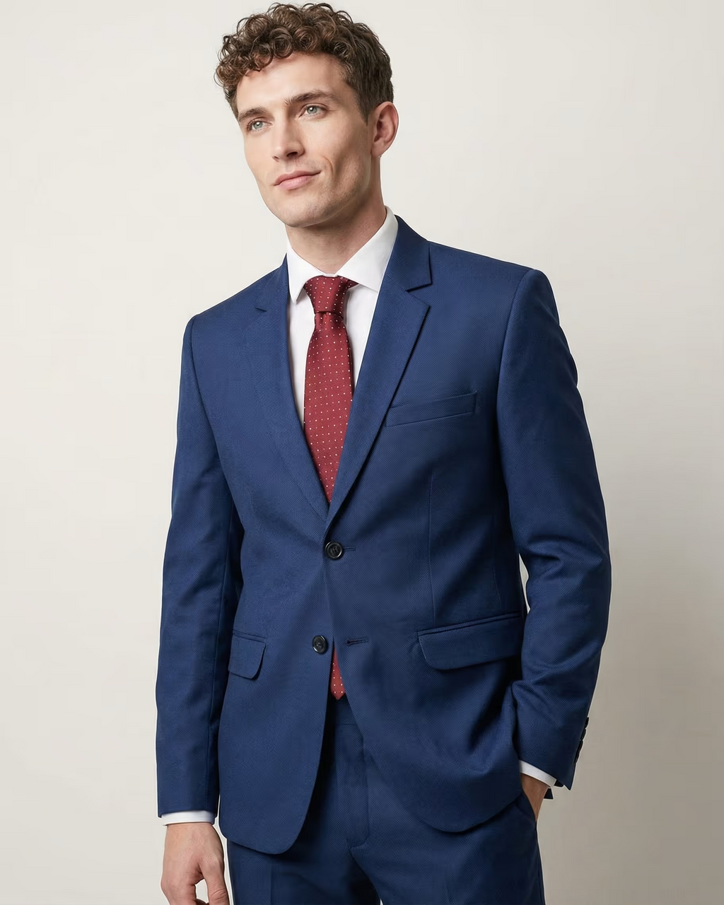 Blue Single Breasted Suit