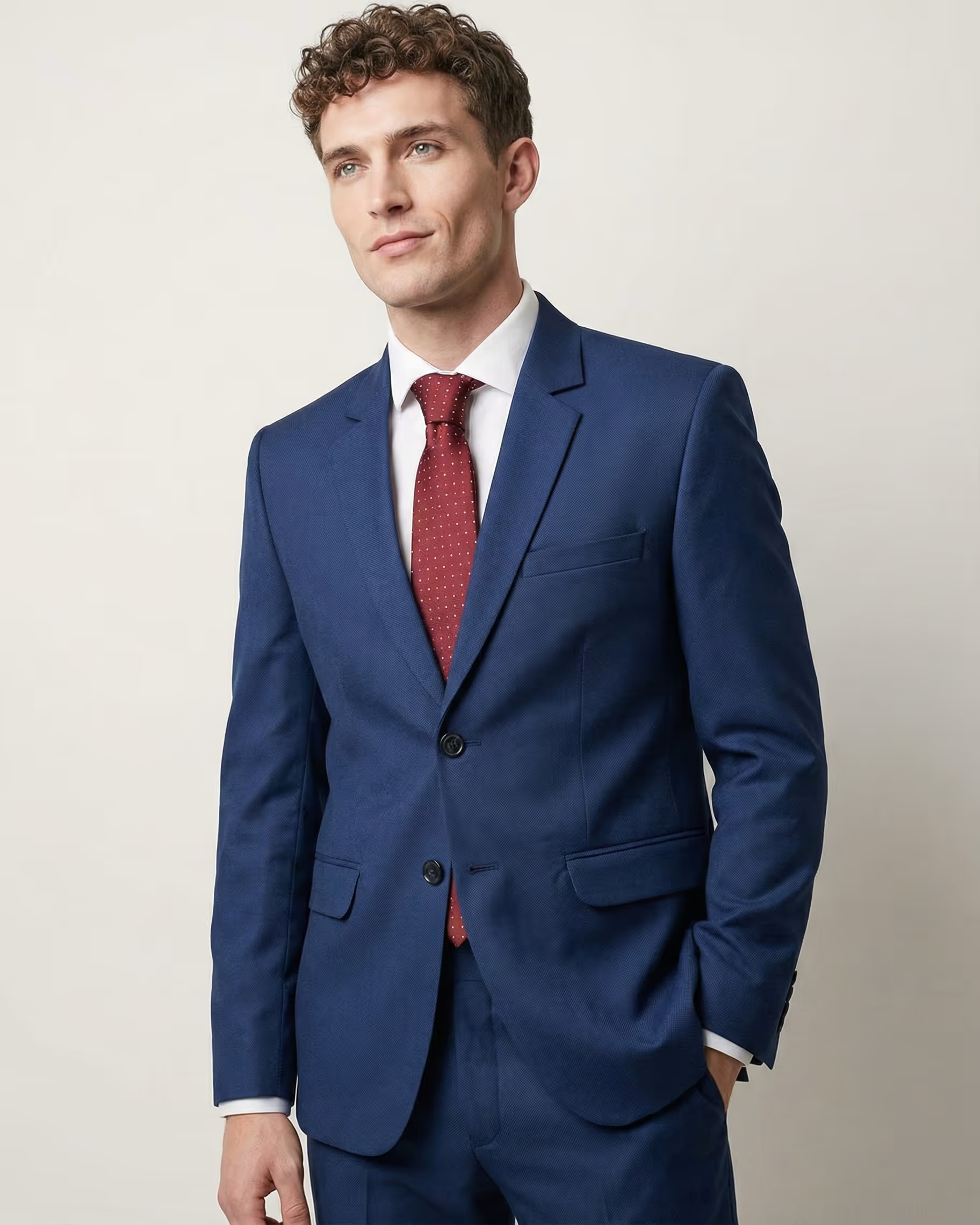 Blue Single Breasted Suit