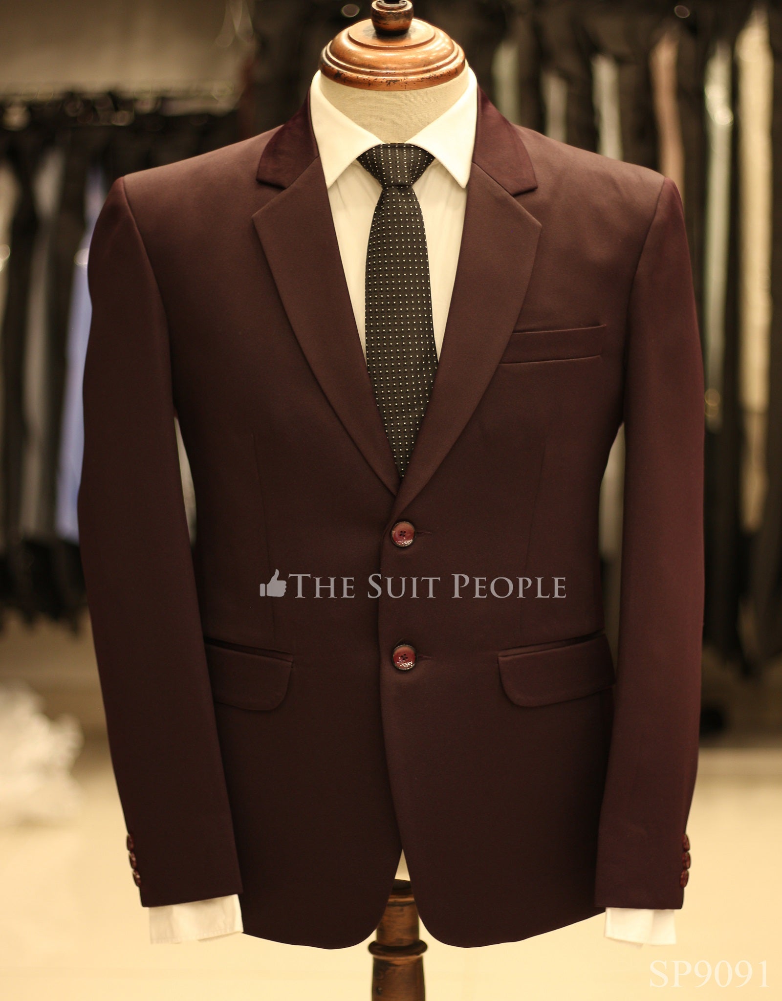 Wine Single Breasted Suit