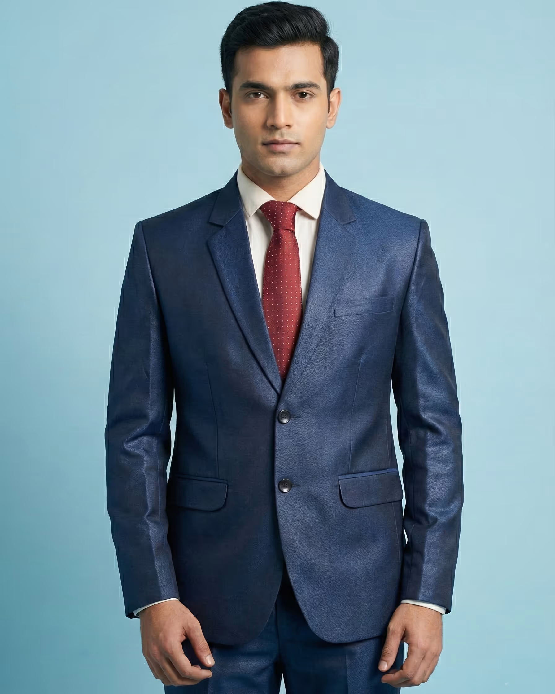 Blue Single Breasted Suit