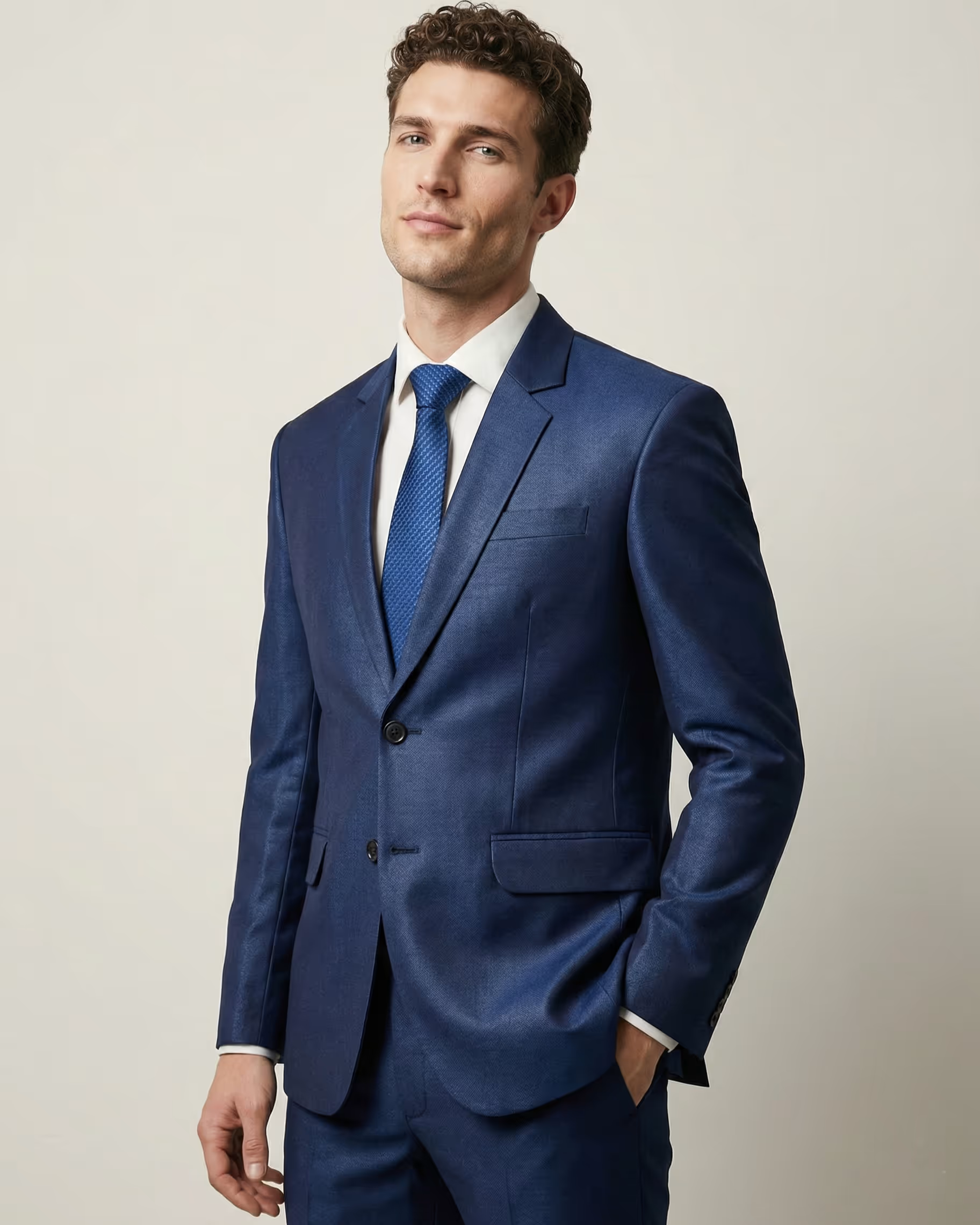 Dark Royal Blue Single Breasted Suit