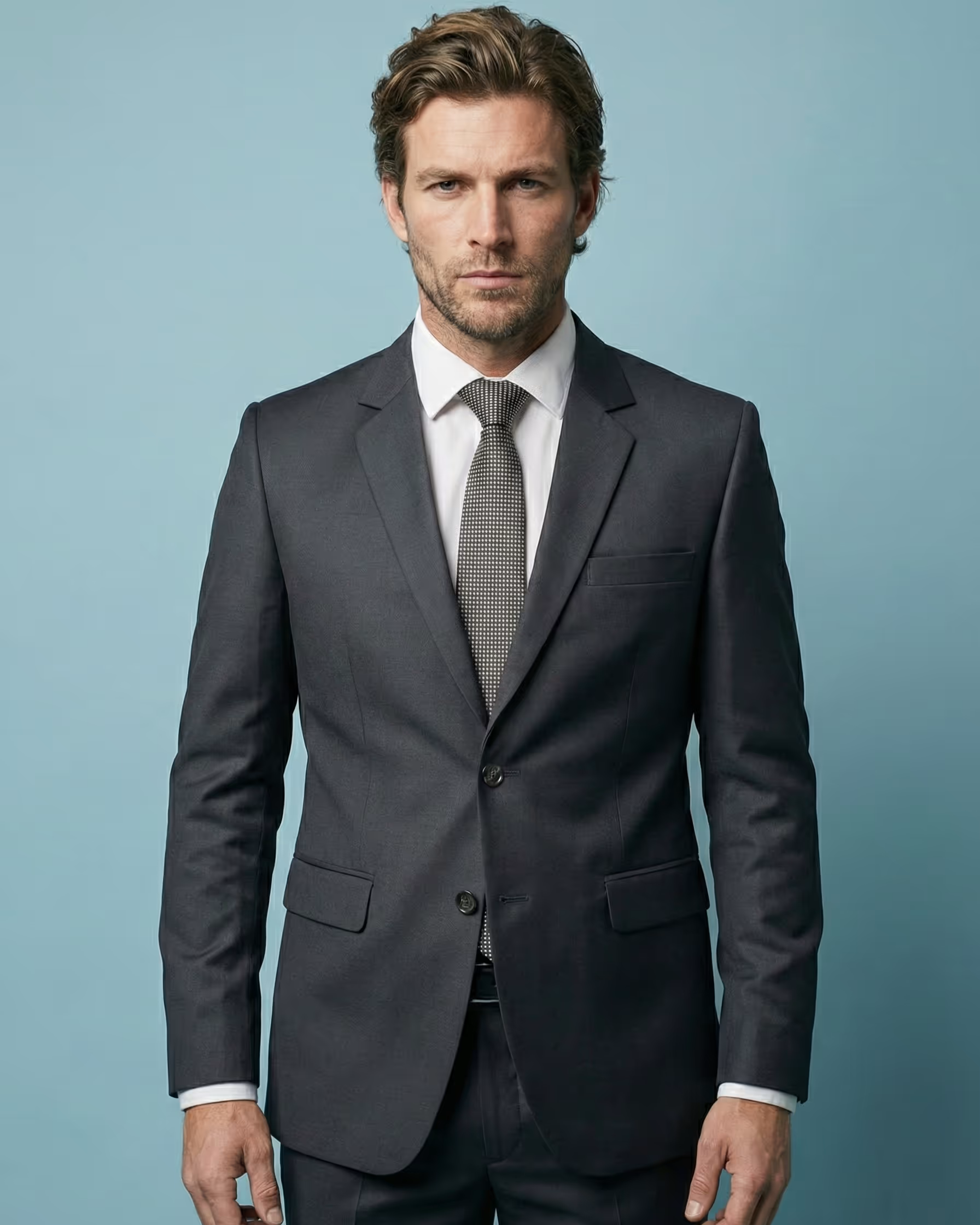 Dark Grey Single Breasted Suit