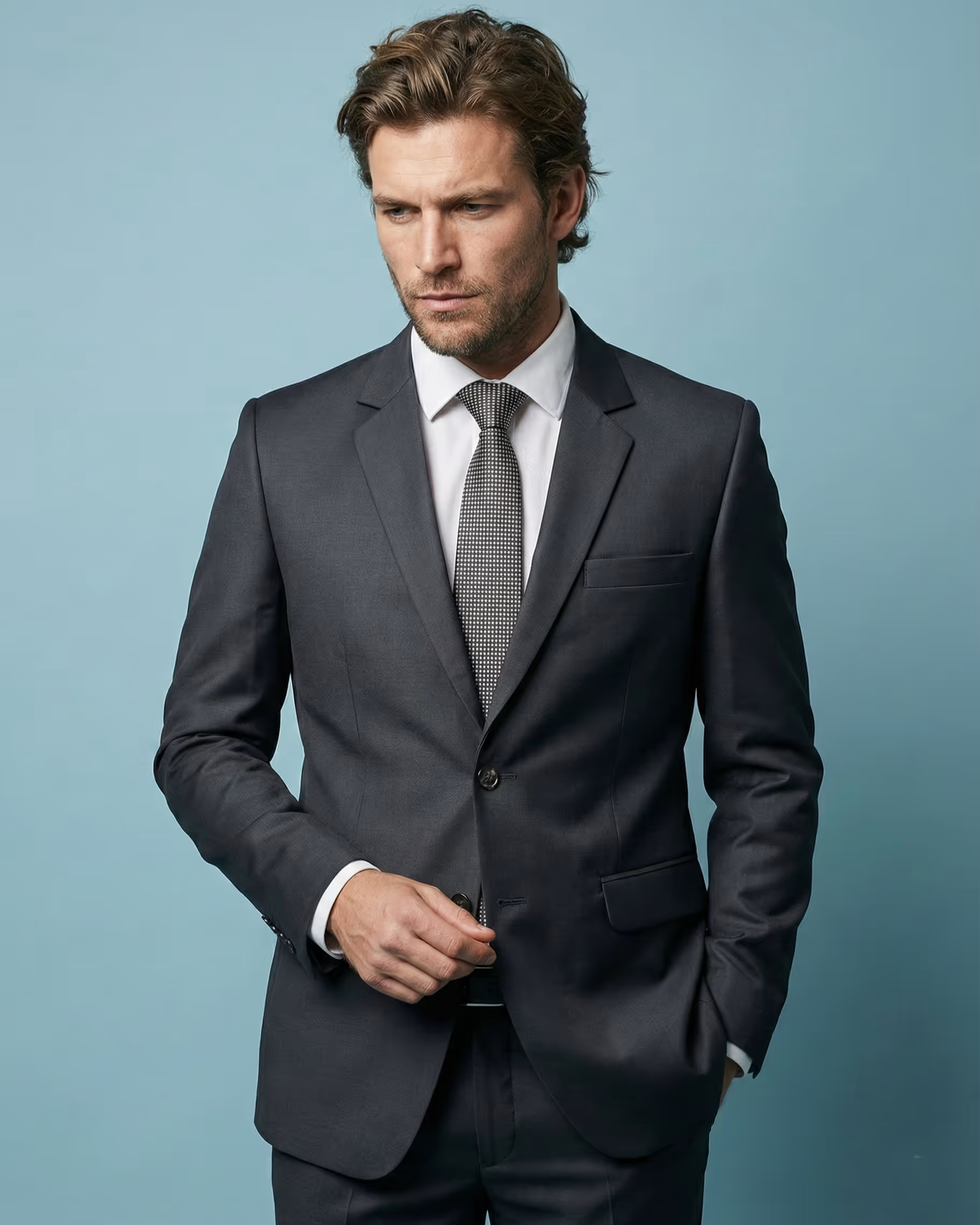 Dark Grey Single Breasted Suit