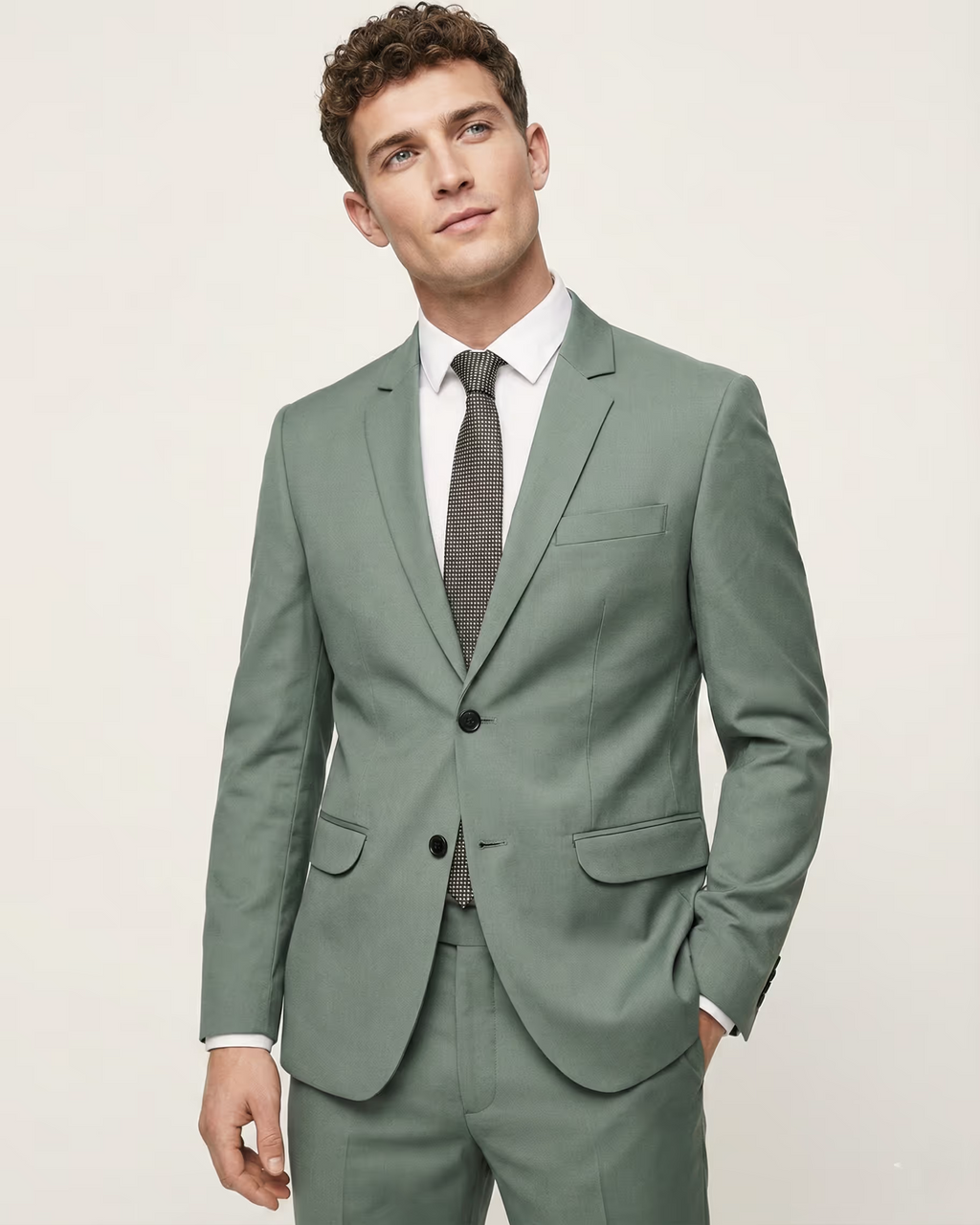 Green Single Breasted Suit