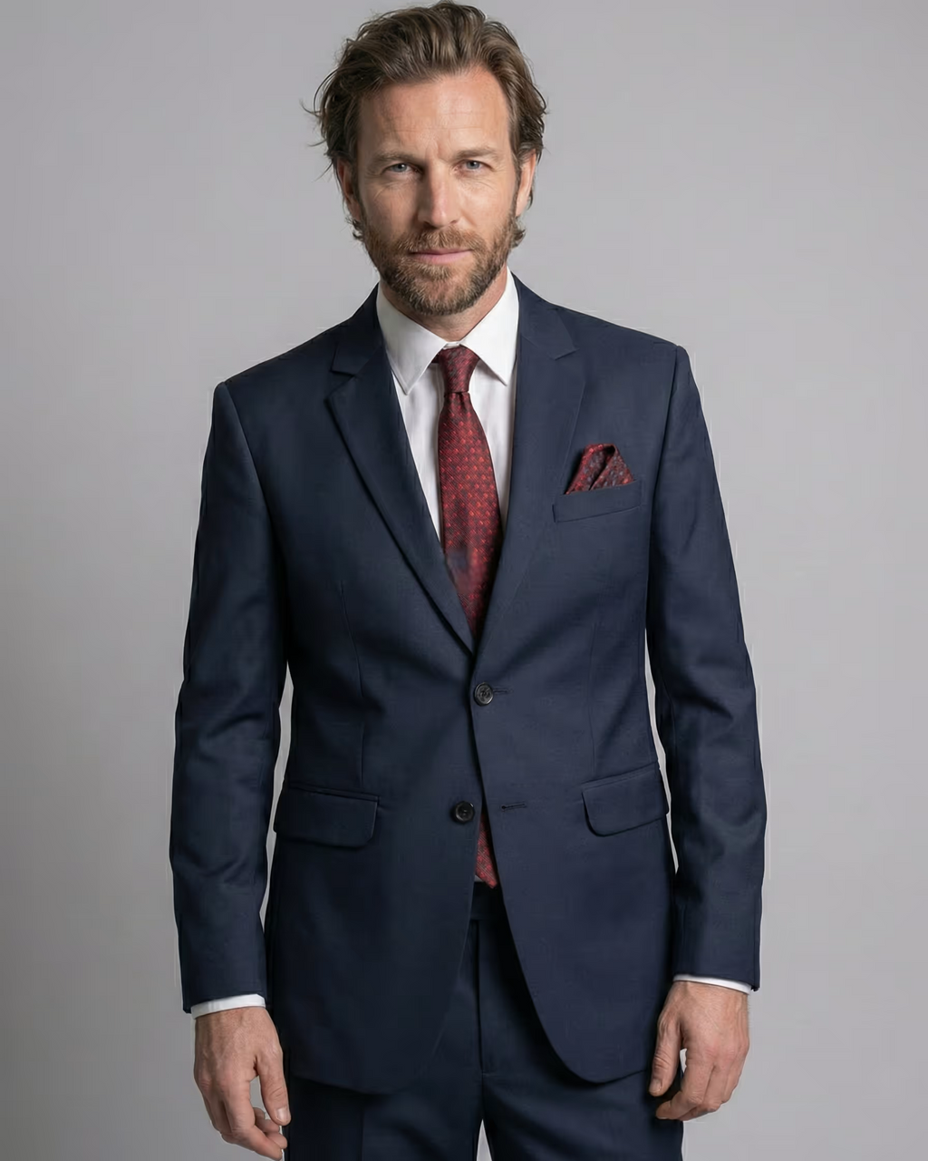 Blue Single Breasted Suit