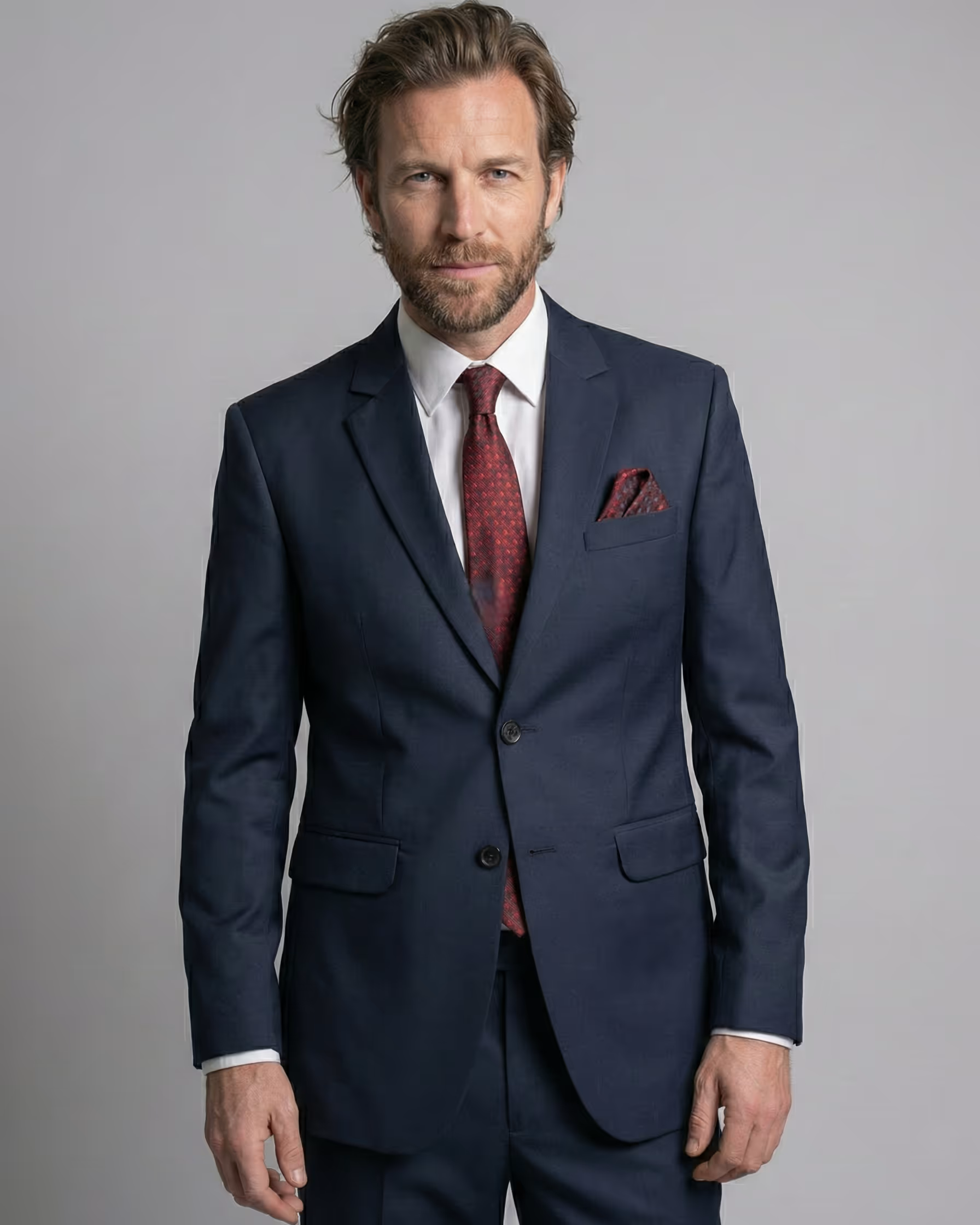 Blue Single Breasted Suit