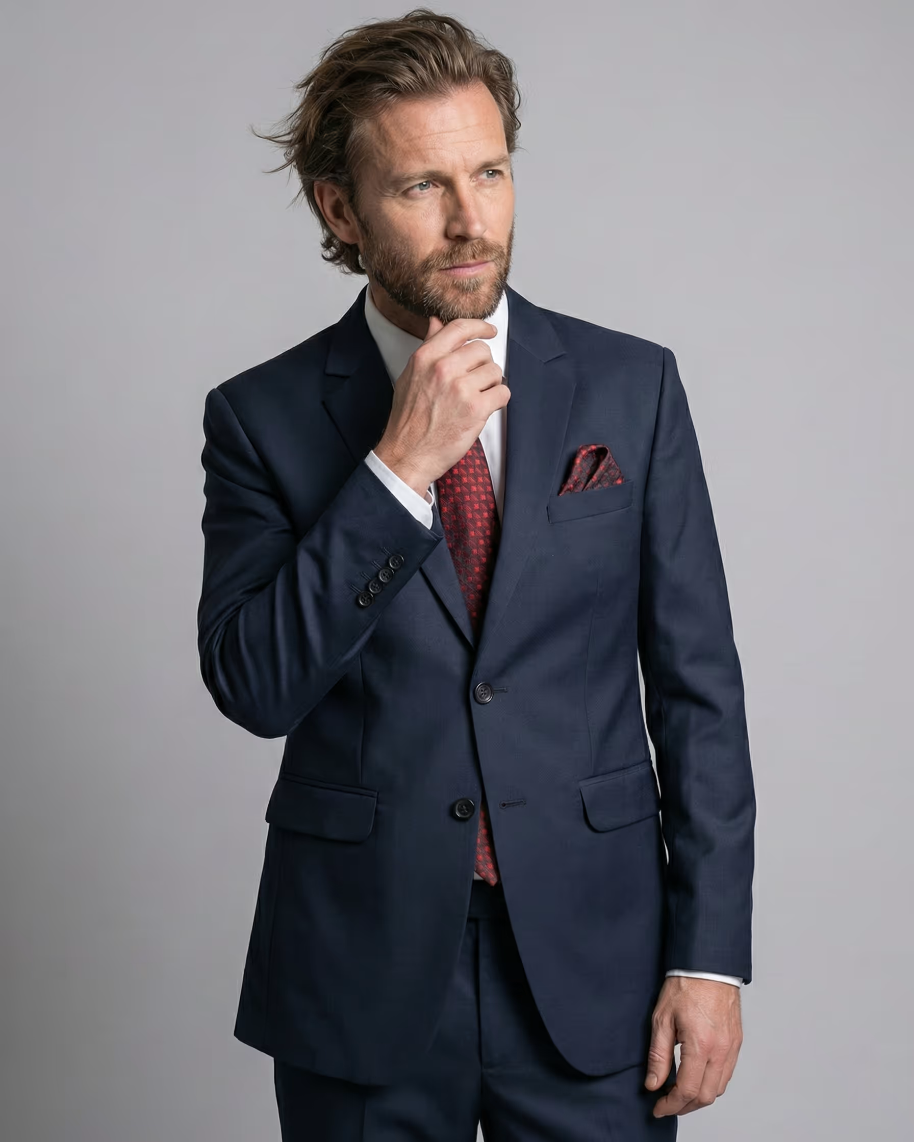 Blue Single Breasted Suit