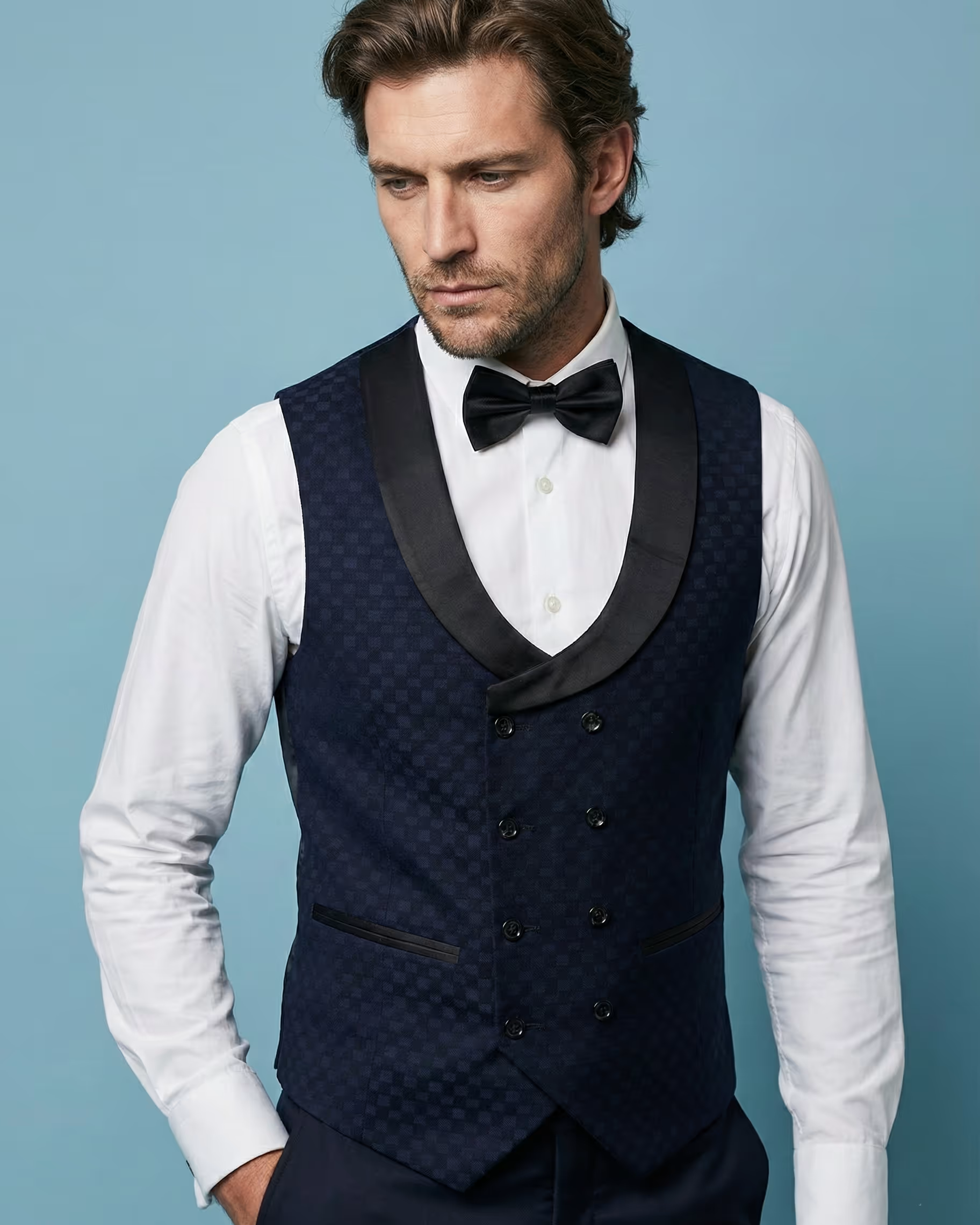 Navy Blue 3-Piece Tuxedo Suit