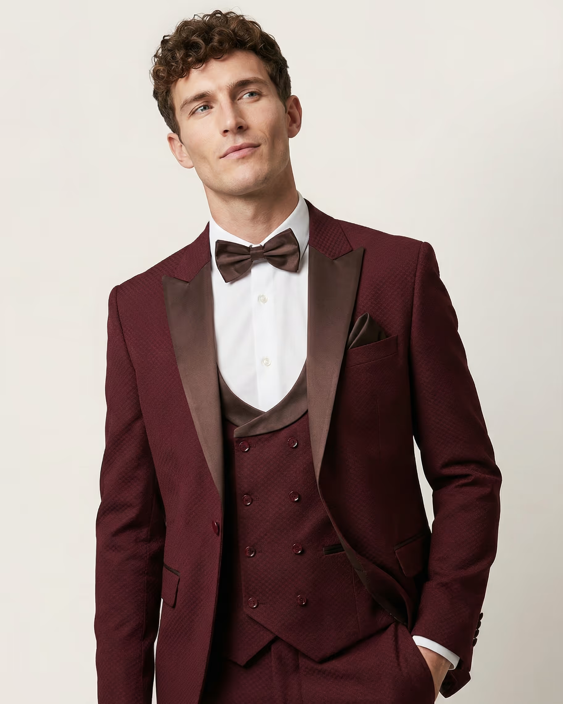 Wine 3-Piece Tuxedo Suit